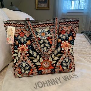 JOHNNY WAS Embroidered Tote Bag NWT